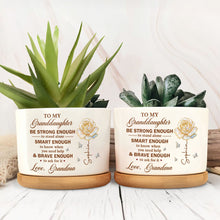 Load image into Gallery viewer, Personalized Ceramic Plant Pot Custom Name Gift for Granddaughter
