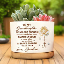Load image into Gallery viewer, Personalized Ceramic Plant Pot Custom Name Gift for Granddaughter
