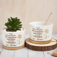 Load image into Gallery viewer, Personalized Ceramic Plant Pot Custom Name Gift for Granddaughter
