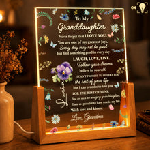 Load image into Gallery viewer, Personalized Acrylic Night Light for Granddaughter with Wooden Base
