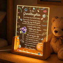 Load image into Gallery viewer, Personalized Acrylic Night Light for Granddaughter with Wooden Base
