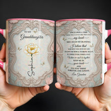 Load image into Gallery viewer, Personalized Birth Month Flower Accent Mug for Granddaughter
