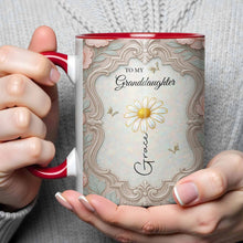 Load image into Gallery viewer, Personalized Birth Month Flower Accent Mug for Granddaughter
