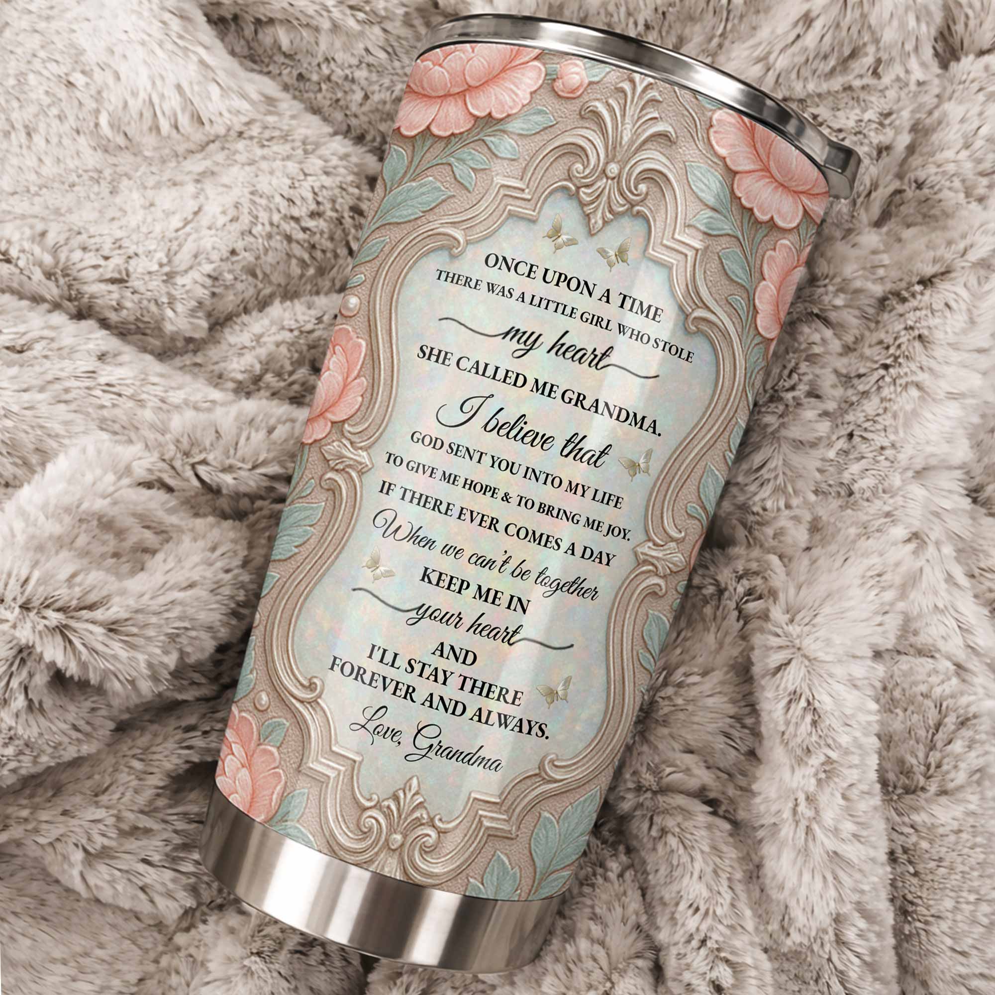 Personalized 20oz Stainless Steel Tumbler Custom Gift for Granddaughter