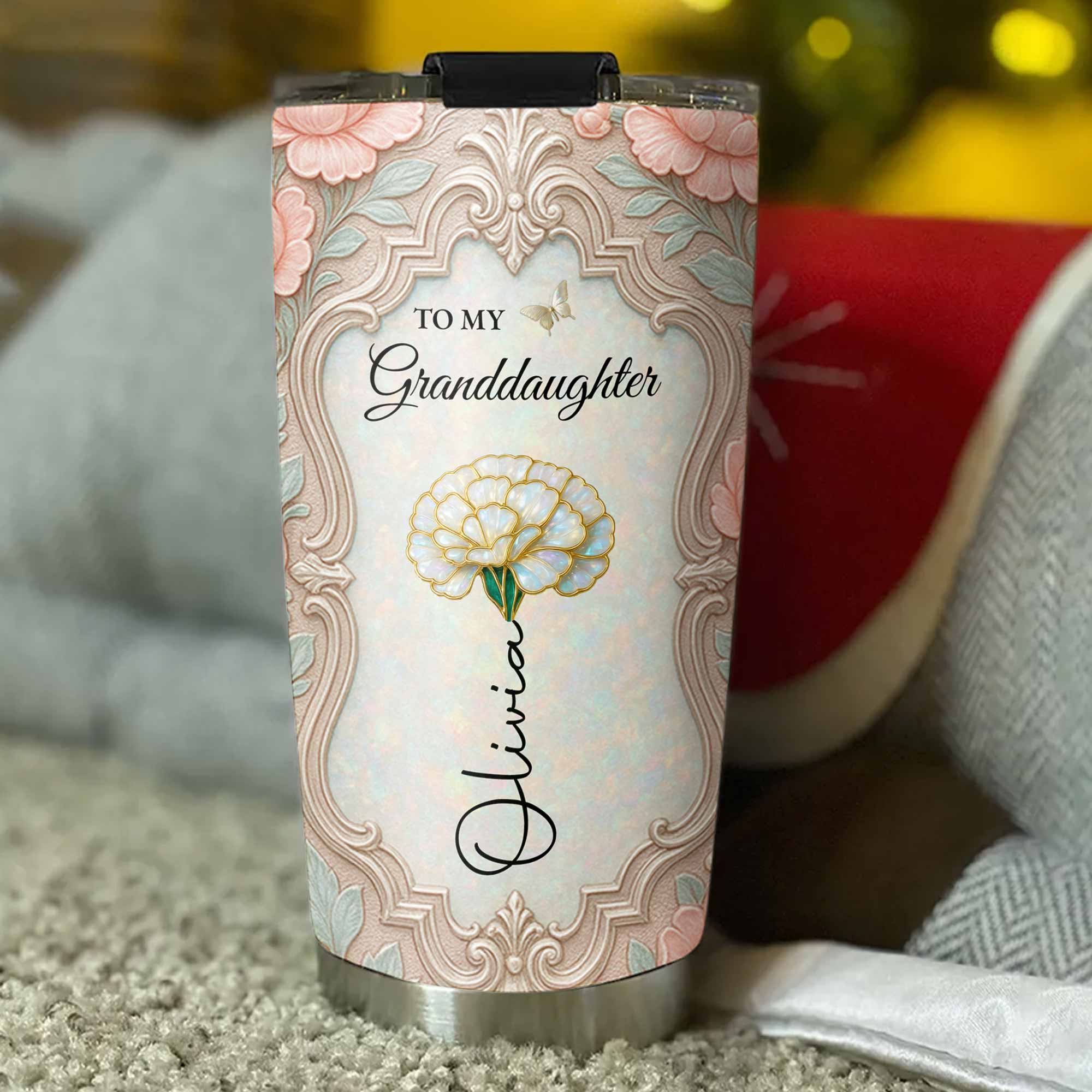 Personalized 20oz Stainless Steel Tumbler Custom Gift for Granddaughter