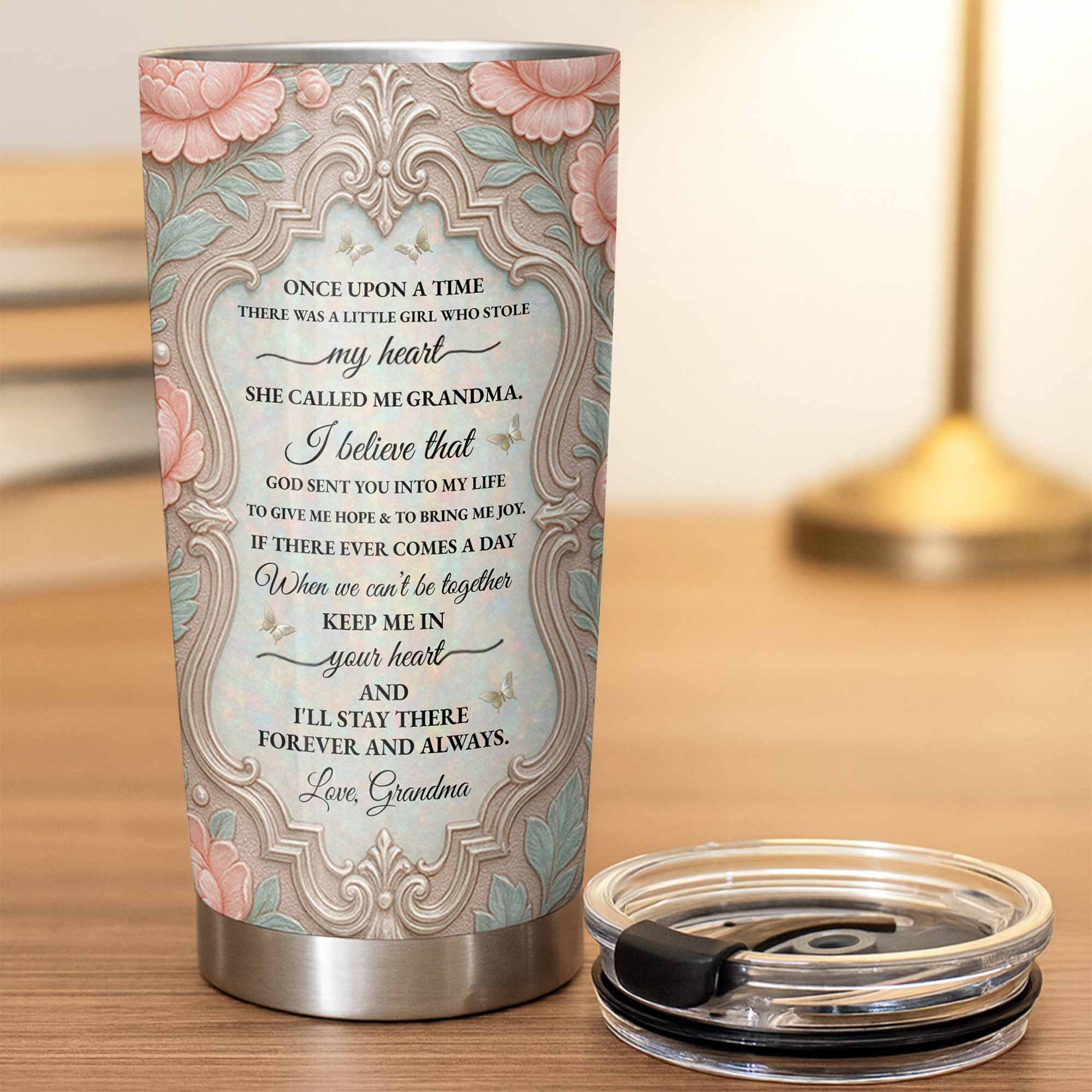 Personalized 20oz Stainless Steel Tumbler Custom Gift for Granddaughter