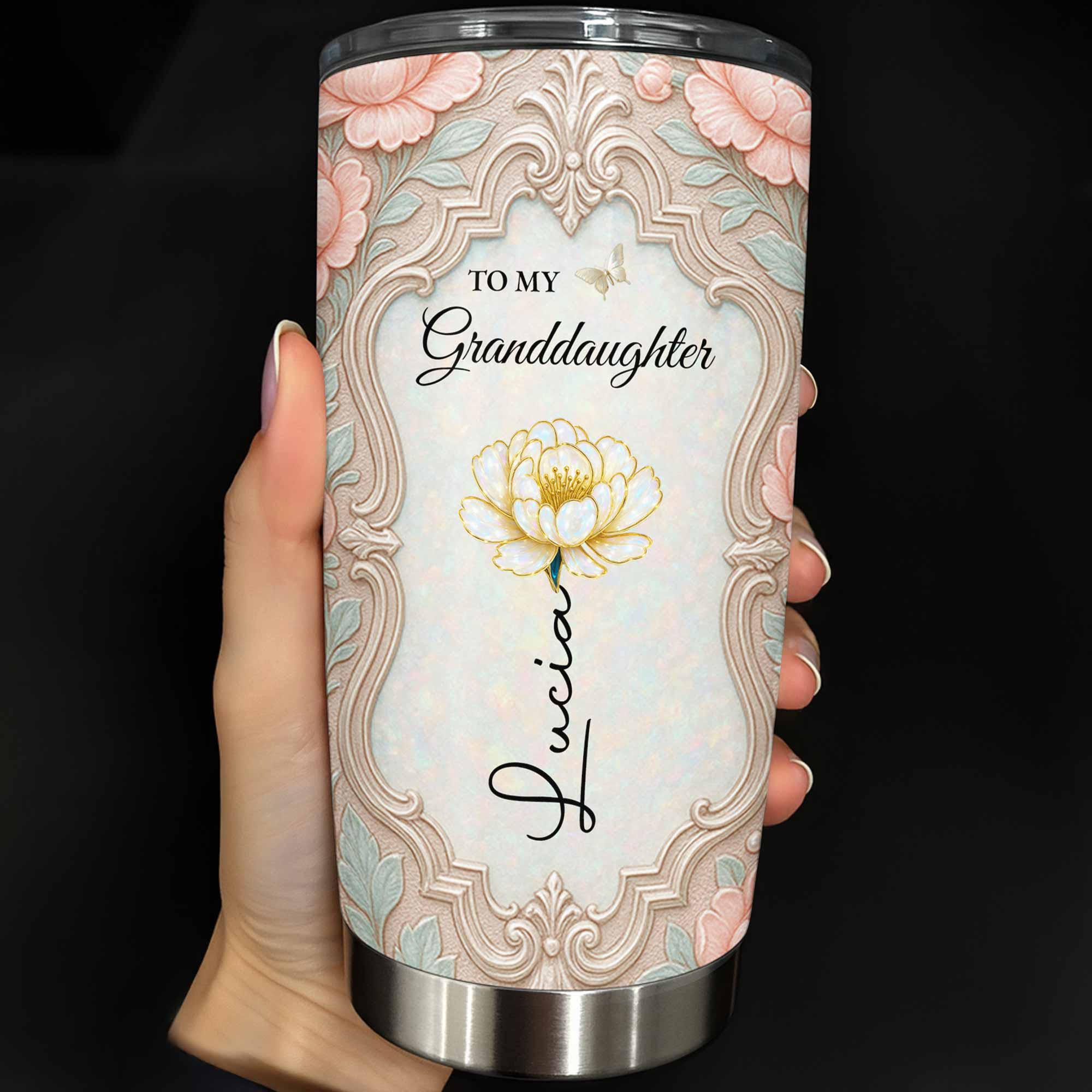 Personalized 20oz Stainless Steel Tumbler Custom Gift for Granddaughter