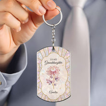 Load image into Gallery viewer, Personalized Stainless Steel Keychain for Granddaughter Gift
