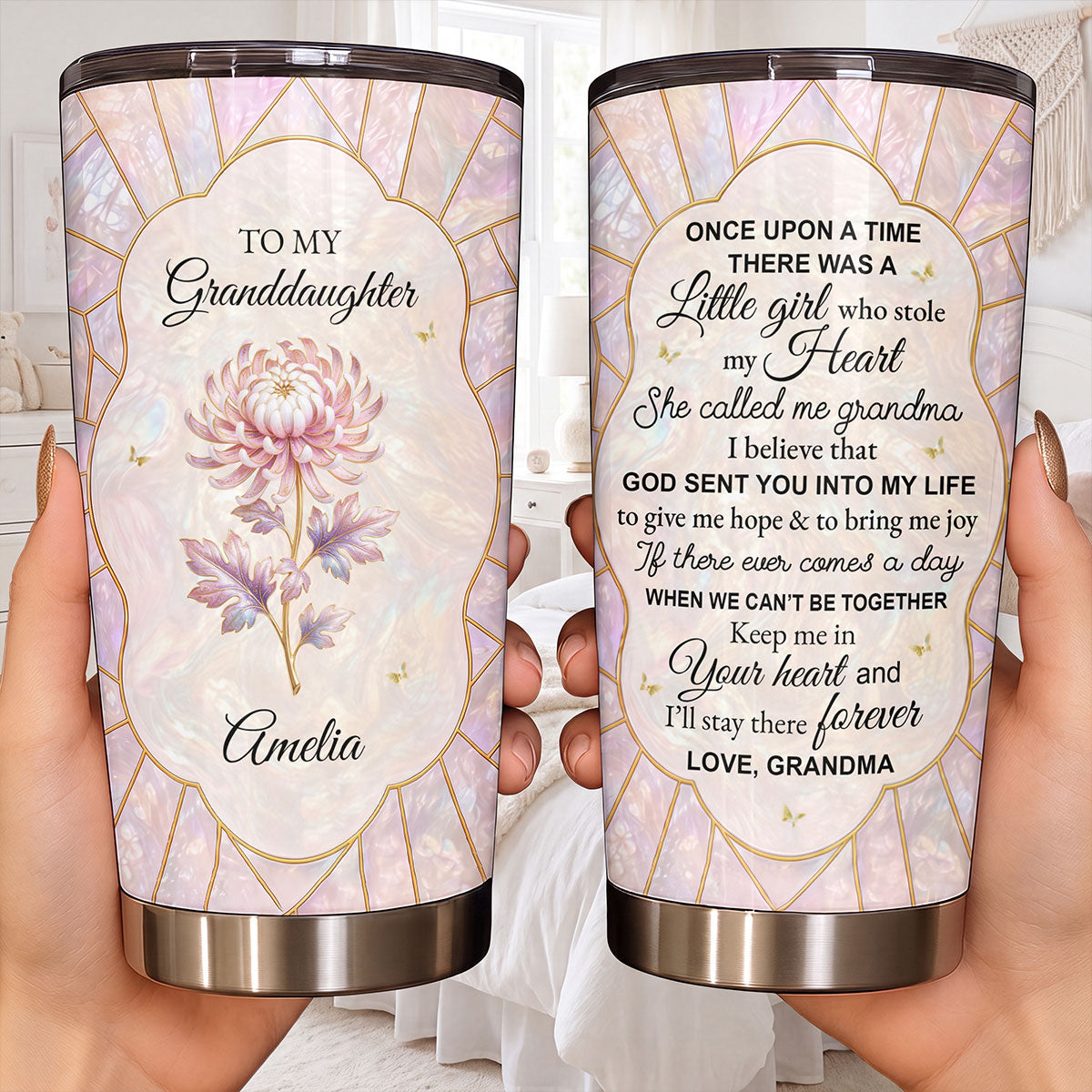 Personalized 20oz Stainless Steel Tumbler for Granddaughter Gift