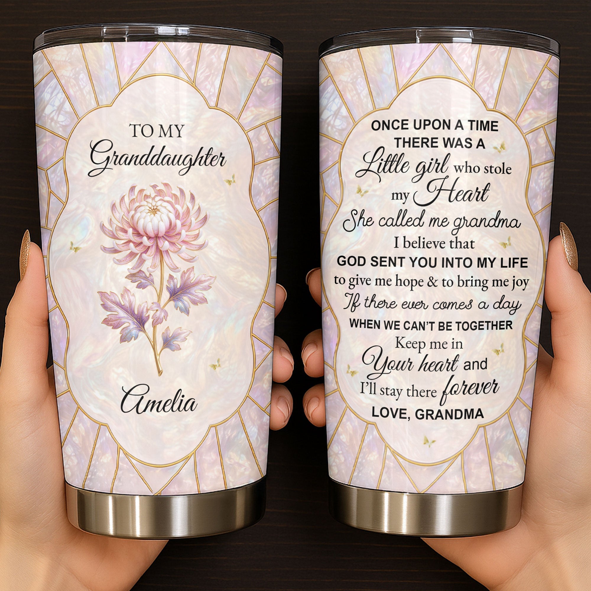 Personalized 20oz Stainless Steel Tumbler for Granddaughter Gift