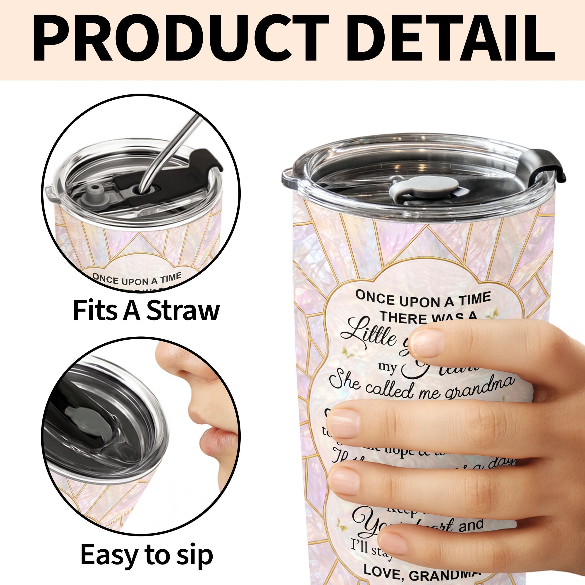 Personalized 20oz Stainless Steel Tumbler for Granddaughter Gift