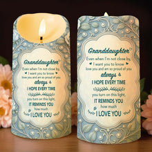 Load image into Gallery viewer, Personalized LED Candle with Flowers &amp; Butterflies for Granddaughter
