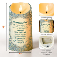 Load image into Gallery viewer, Personalized LED Candle with Flowers &amp; Butterflies for Granddaughter
