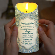 Load image into Gallery viewer, Personalized LED Candle with Flowers &amp; Butterflies for Granddaughter
