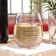 Load image into Gallery viewer, Personalized Stemless Wine Glass Custom Name Gift for Granddaughter
