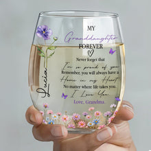 Load image into Gallery viewer, Personalized Stemless Wine Glass Custom Name Gift for Granddaughter
