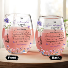 Load image into Gallery viewer, Personalized Stemless Wine Glass Custom Name Gift for Granddaughter
