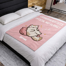Load image into Gallery viewer, Personalized Cat Nap Blanket Custom Name Gift for Granddaughter
