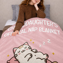 Load image into Gallery viewer, Personalized Cat Nap Blanket Custom Name Gift for Granddaughter

