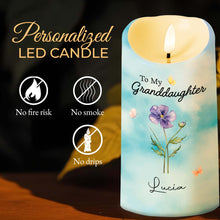 Load image into Gallery viewer, Personalized Flameless LED Candle Custom Name for Granddaughter
