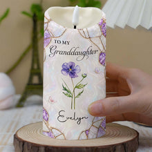 Load image into Gallery viewer, Personalized Custom LED Candle Birth Month Flower Gift for Granddaughter
