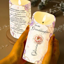 Load image into Gallery viewer, Personalized LED Candle Custom Flower Gift for Granddaughter
