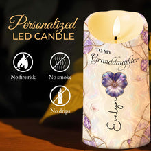 Load image into Gallery viewer, Personalized LED Candle Custom Flower Gift for Granddaughter
