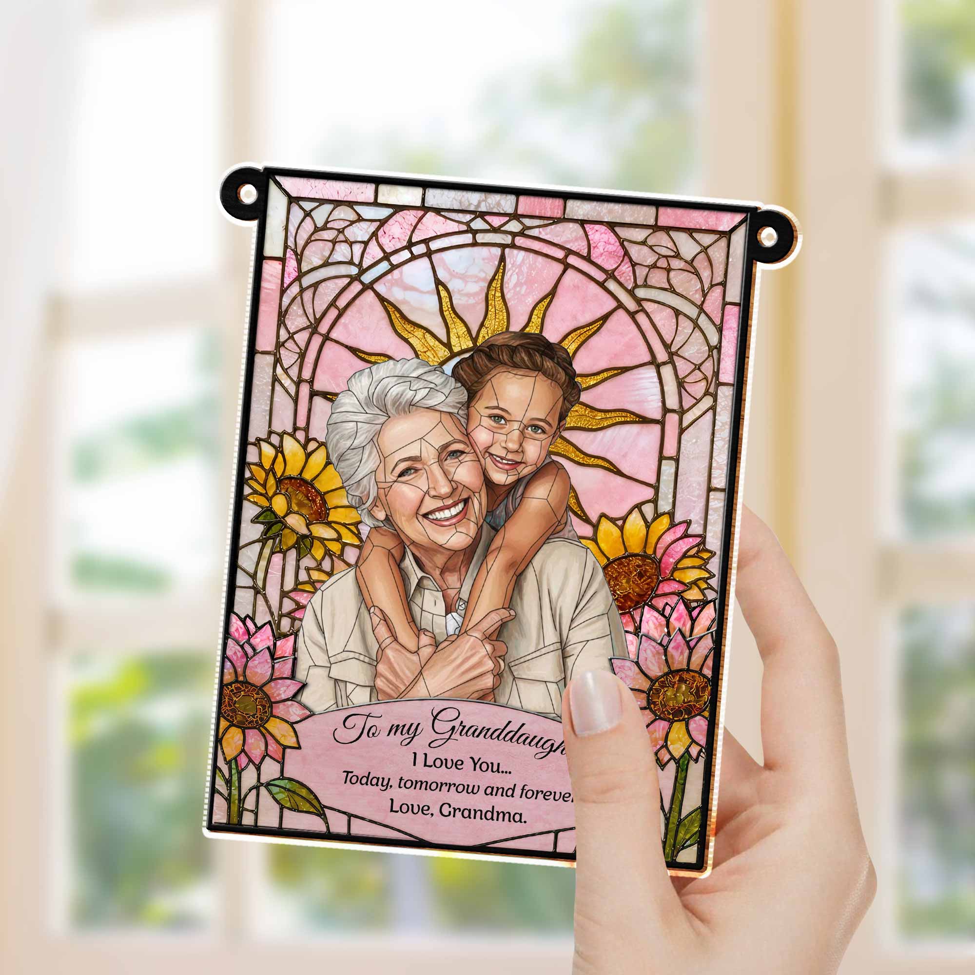 Personalized Granddaughter Suncatcher Custom Gift Idea