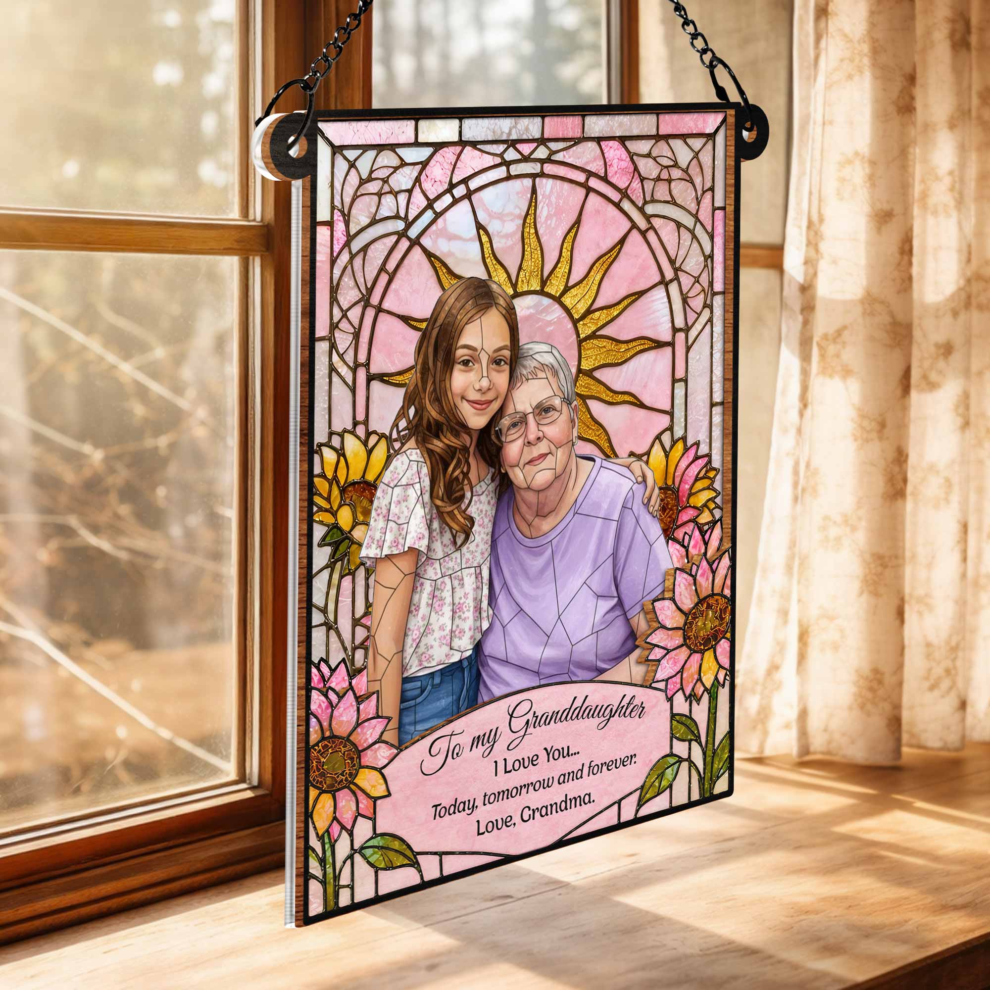 Personalized Granddaughter Suncatcher Custom Gift Idea