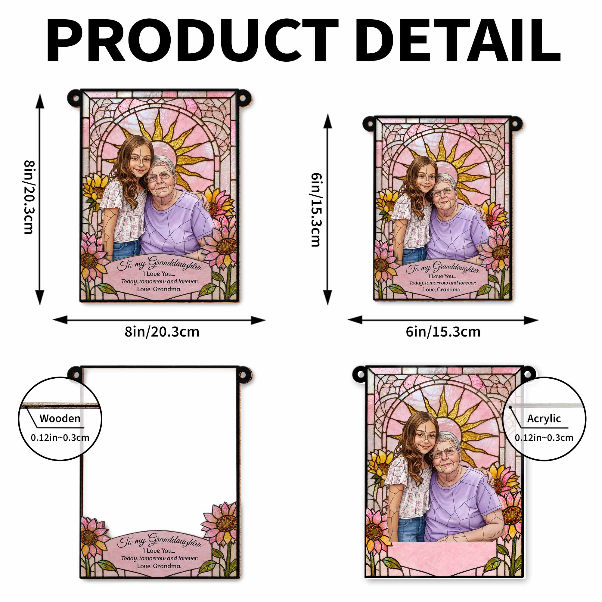 Personalized Granddaughter Suncatcher Custom Gift Idea