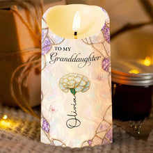 Load image into Gallery viewer, Personalized LED Candle Custom Birth Month Flower Gift for Granddaughter
