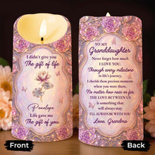 Load image into Gallery viewer, Personalized LED Candle Custom Rose Gift for Granddaughter
