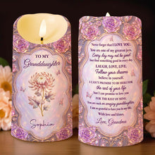 Load image into Gallery viewer, Personalized LED Candle Custom Birth Month Flowers Gift for Granddaughter
