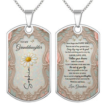 Load image into Gallery viewer, Personalized Dog Tag Necklace Custom Gift for Granddaughter
