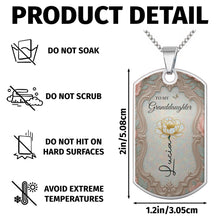 Load image into Gallery viewer, Personalized Dog Tag Necklace for Granddaughter with Birth Month Flower
