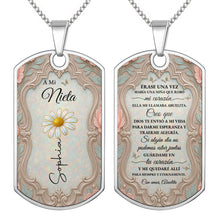 Load image into Gallery viewer, Personalized Dog Tag Necklace Custom Name for Granddaughter
