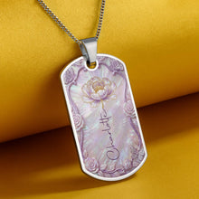 Load image into Gallery viewer, Personalized Birth Month Flower Dog Tag Necklace Custom Name for Daughter
