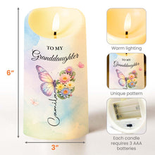 Load image into Gallery viewer, Personalized LED Candle with Butterfly for Granddaughter Gift
