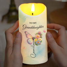 Load image into Gallery viewer, Personalized LED Candle with Butterfly for Granddaughter Gift
