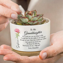Load image into Gallery viewer, Personalized Ceramic Plant Pot Custom Message for Granddaughter
