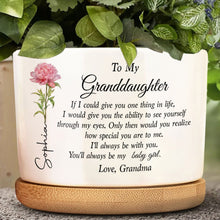Load image into Gallery viewer, Personalized Ceramic Plant Pot Custom Message for Granddaughter
