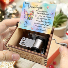Load image into Gallery viewer, Personalized Wooden Music Box Custom Tune Gift for Granddaughter
