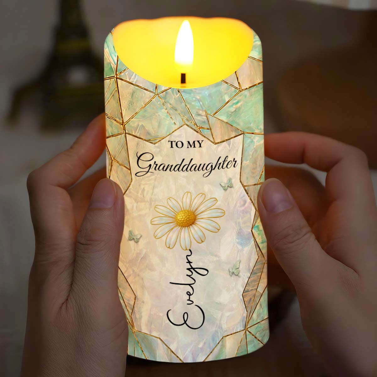 Personalized Custom LED Candle for Granddaughter Gift