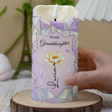 Load image into Gallery viewer, Personalized LED Candle Custom Flower Gift for Granddaughter
