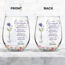 Load image into Gallery viewer, Personalized Stemless Wine Glass Custom Name Gift for Grandma
