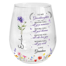 Load image into Gallery viewer, Personalized Stemless Wine Glass Custom Name Gift for Grandma
