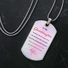 Load image into Gallery viewer, Personalized Dog Tag Necklace Custom Gift for Granddaughter
