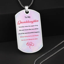 Load image into Gallery viewer, Personalized Dog Tag Necklace Custom Gift for Granddaughter
