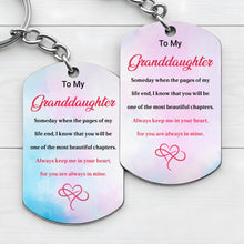 Load image into Gallery viewer, Personalized Stainless Steel Keychain for Granddaughter Gift
