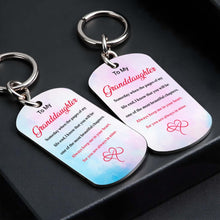 Load image into Gallery viewer, Personalized Stainless Steel Keychain for Granddaughter Gift
